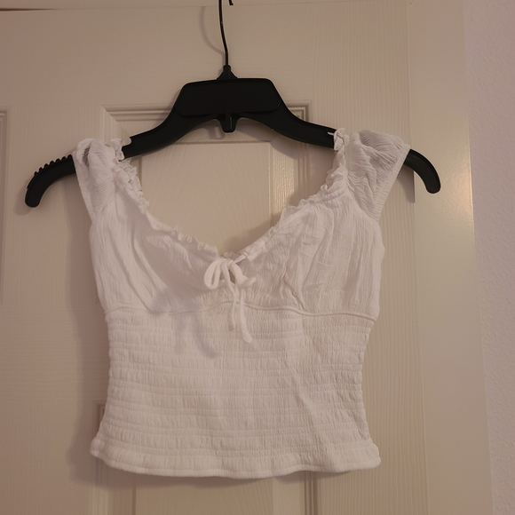 Garage White Ruffled Crop Top - Picture 3 of 5